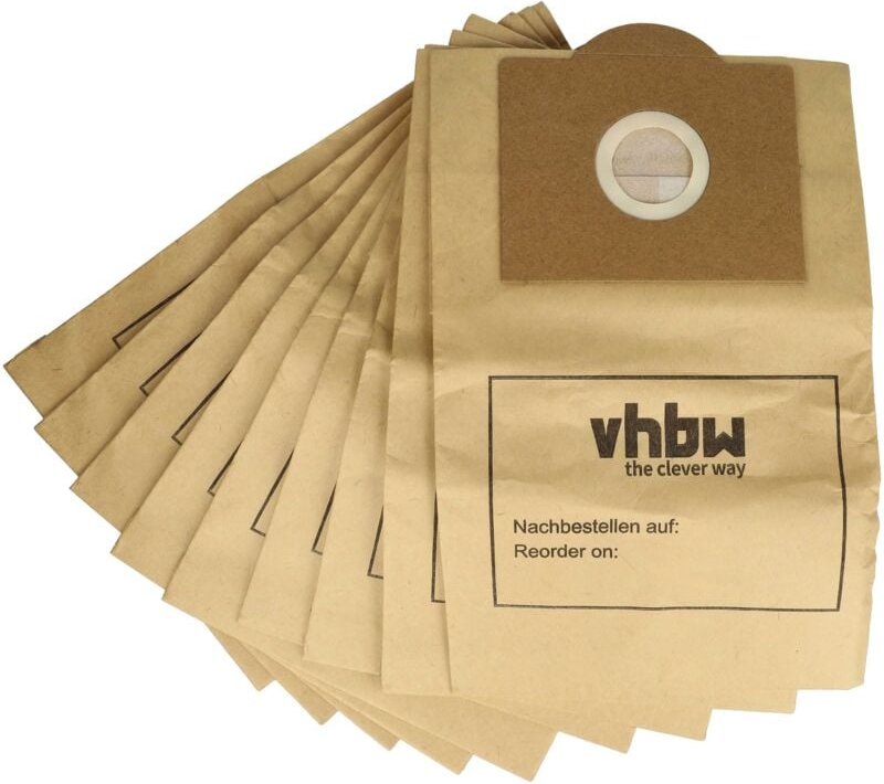10x Staubsaugerbeutel kompatibel mit Rowenta Bully rb 800 - 839, rb 720, rb 700, rb 870 Staubsauger - Papier, 32cm x 19c...