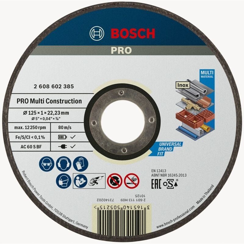 Pro Multi Material Trennscheibe 125 x 1 x 22,23 mm - 2608602385 - Bosch