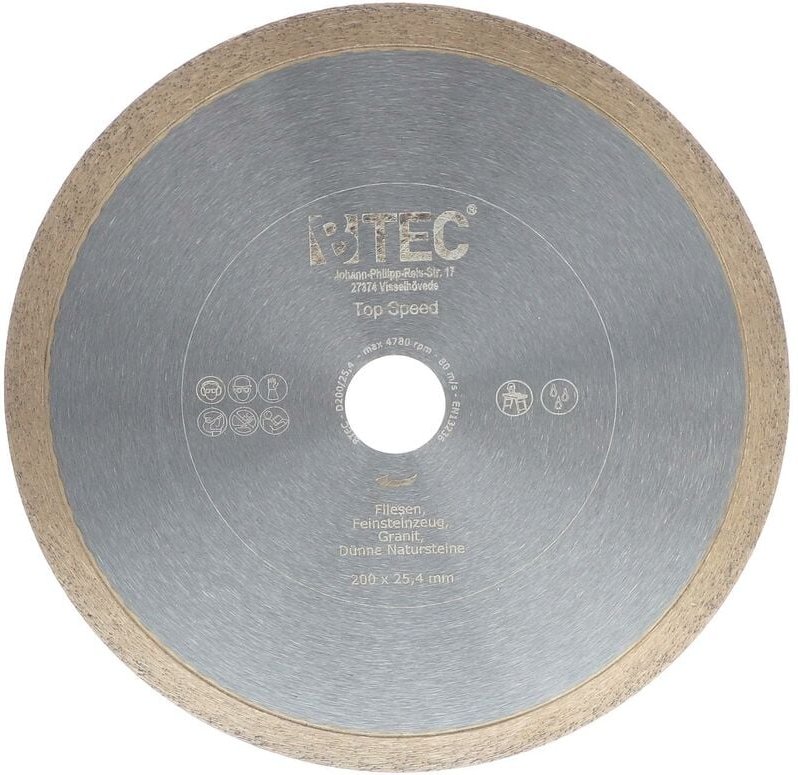 Diamanttrennscheibe Top Speed Schneidtisch Ø 200 x 25,4 mm