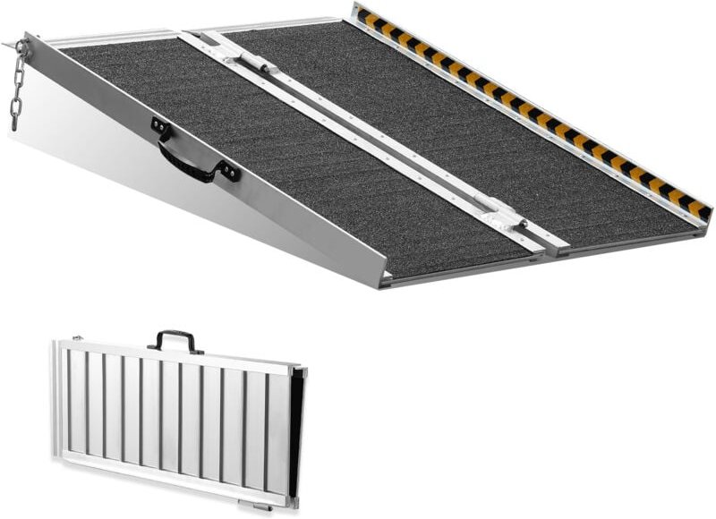 Thumbnail - Mophorn - vevor Tragbare Rollstuhlrampe, 60,96 cm 363 kg Kapazität, rutschfeste, klappbare Schwellenrampe aus Aluminium,...