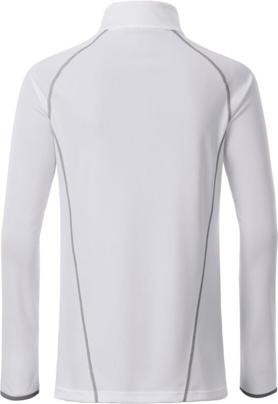 James&nicholson - jn Ladies' Sports Shirt Longsleeve JN497 white/silver, Größe xl