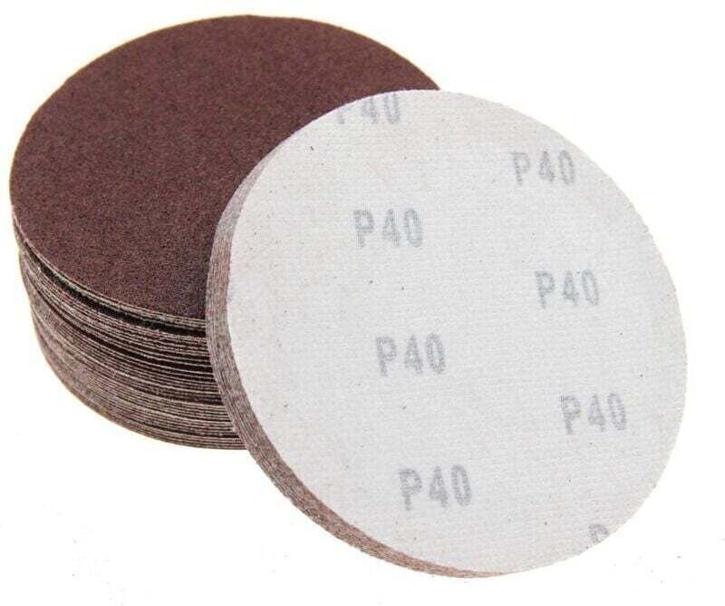 150 mm Schleifscheiben mit Klettverschluss für Schleifmaschine, ohne Löcher, 40/60/80/100/120, verschiedene Körnungen, 5...