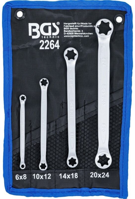 Bgs Technic - bgs 4tlg. Doppel-Ringschlüssel-Satz für E-Profil-Außenschrauben - 2264
