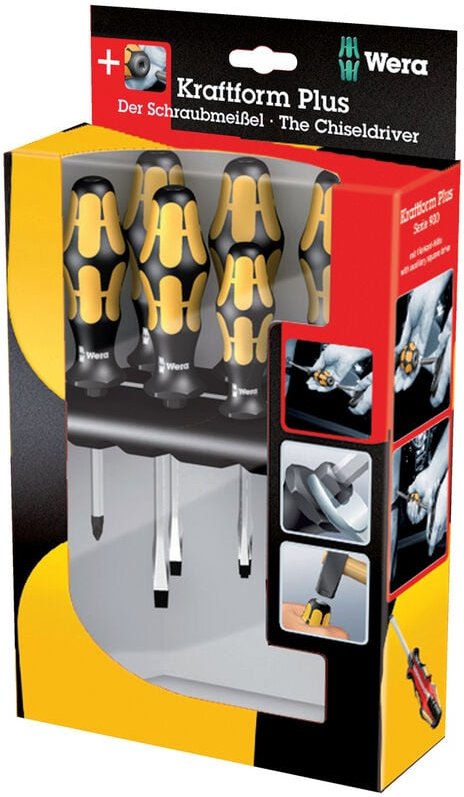 Schraubmeissel-Satz 6tlg. Schl./PH m.4kt. - Wera