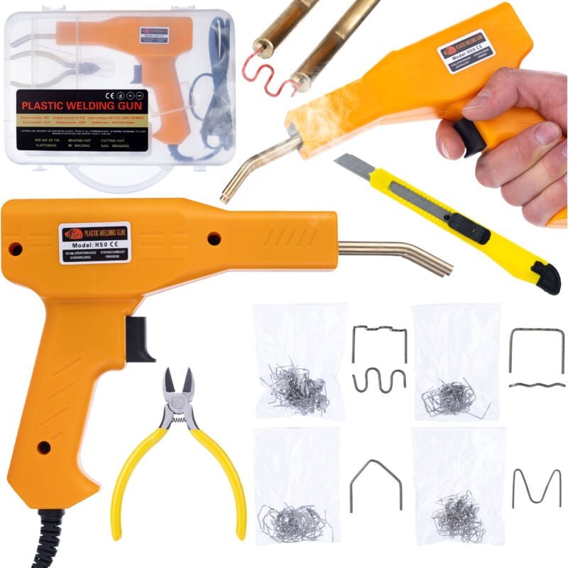 Kunststoffhefter im Koffer + 200 Heftklammern