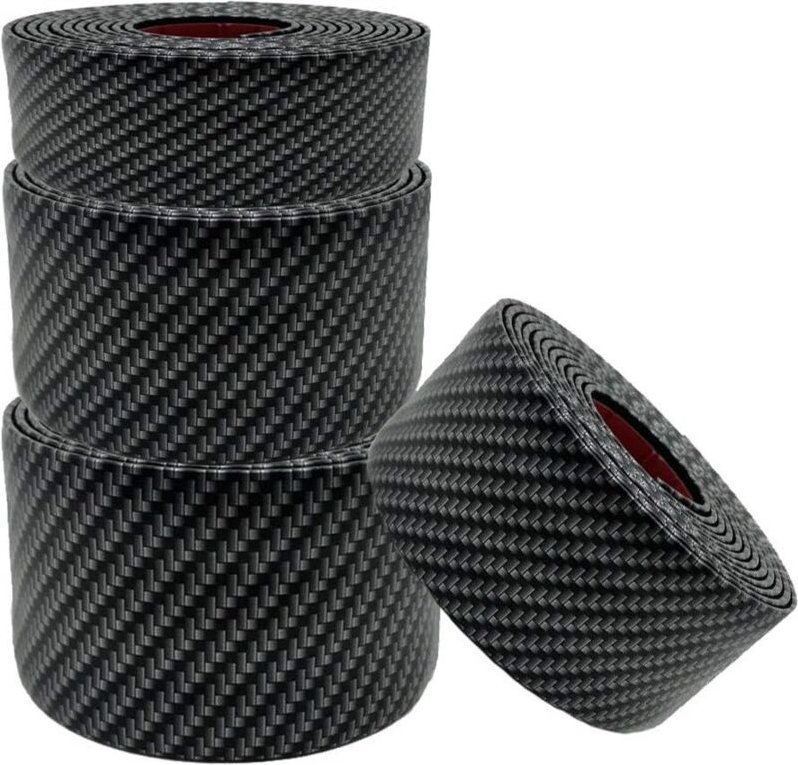 Universeller Schwellenaufkleber aus Kohlefaser, universeller Autoschwellenstreifen, 4-teiliger schwarzer Autotürschwelle...