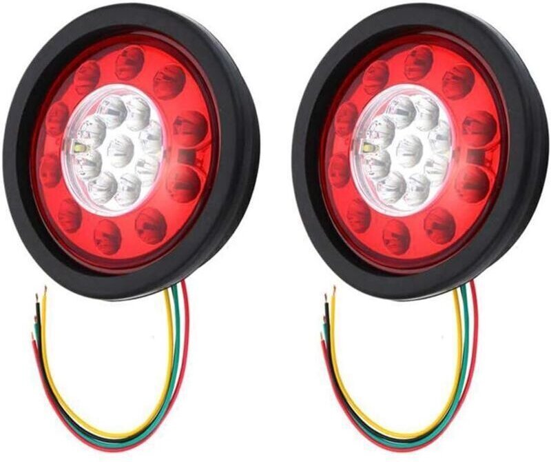 Rücklicht für Anhänger, Bremslichter, Kugelleuchte, gelb und rot, schwarzer Kunststoff, LKW, Anhänger, 19 LEDs, 10–30 V ...