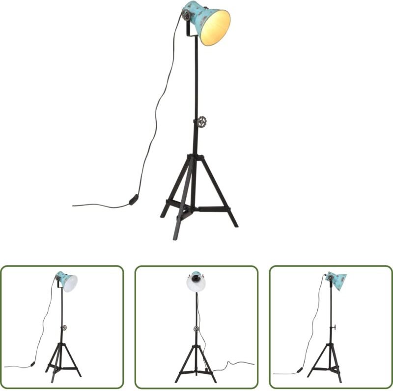 vidaXL Eisenleuchte - Stehleuchte 25 W Blau 35x35x65/95 cm E27