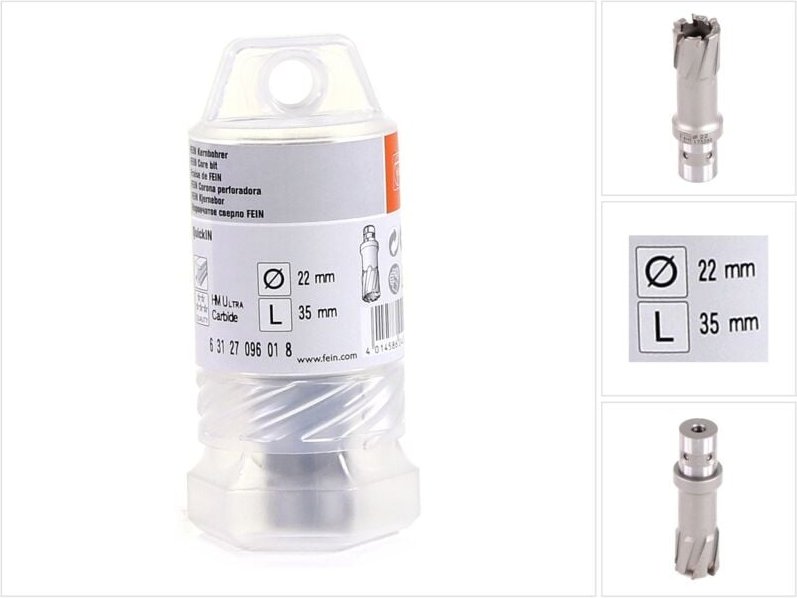 HM-ULTRA-Kernbohrer mit Quick-IN'-Aufnahme, D22/35' - Fein