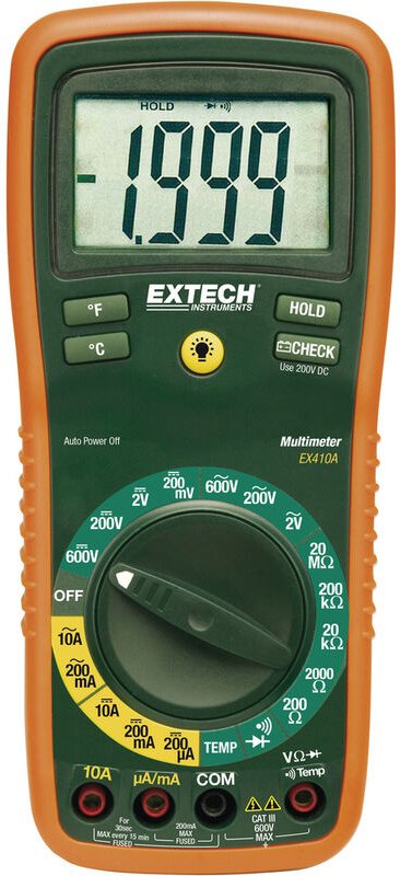 EX410A-ISO Hand-Multimeter kalibriert (iso) digital cat iii 600 v Anzeige (Counts): 2000 - Extech