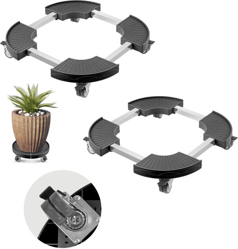 Mophorn Transportroller mit 4 feststellbaren Rädern, Tragkraft 181 kg, 2 Stück Rollwagen für Mülltonnen 380–580 mm verst...
