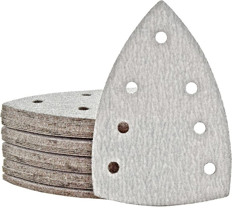 Shark Klett-Schleifblätter, 150 x 100 mm, 7-Loch, f. Deltaschleifer, Normalkorund (50 Stk.) K120 - Miotools