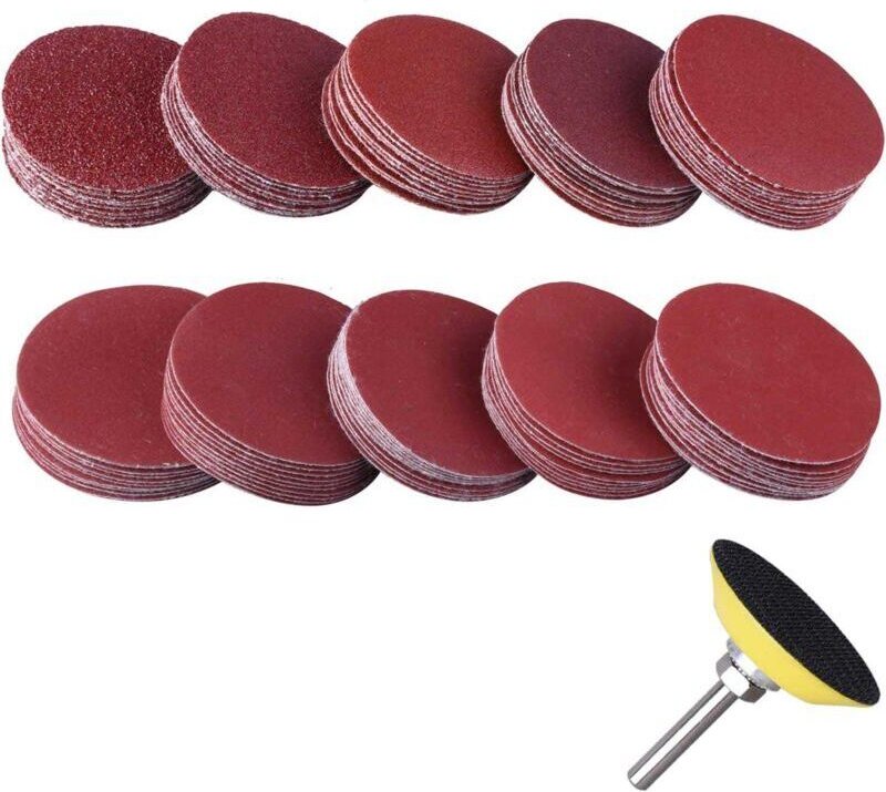 25-mm-Schleifscheiben-Set, 100 Stück, Schleifscheiben mit Körnung 100, 180, 240, 1500, 3000, mit Dremel-Rotationspad-Sch...