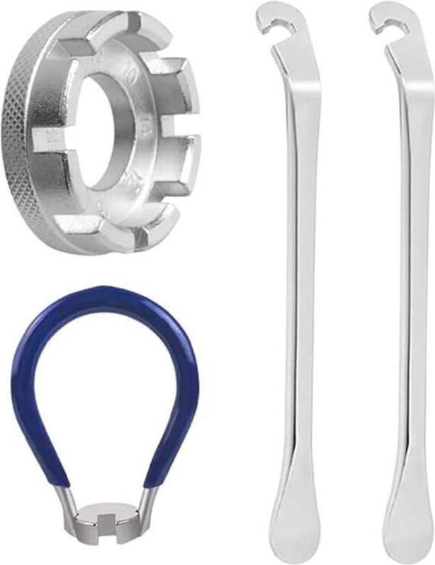 Set di 4 attrezzi per bicicletta KZQ chiave per raggi in acciaio, tenditore universale per raggi per la centratura delle...