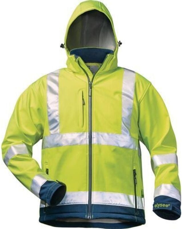 Elysee - Warnschutz-Softshelljacke liam Gr.XL fluoresz.gelb/marine