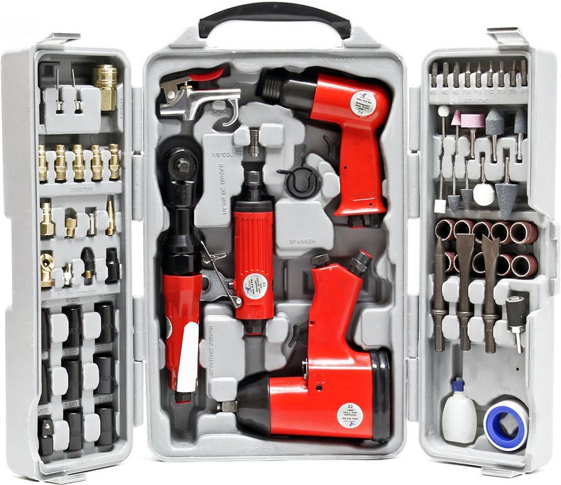 Druckluftwerkzeug-Set 71tlg inklusive Schlagschrauber und zahlreichem Zubehör