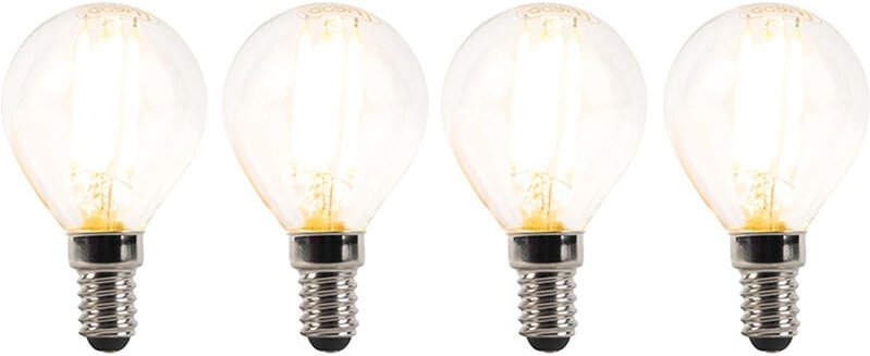 Luedd - Set mit 4 dimmbaren E14-LED-Lampen P45 klar 3W 250 lm 2700K