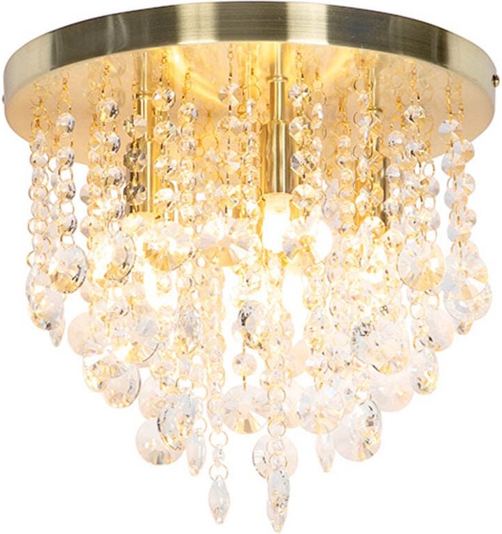 Klassische Deckenleuchte Gold mit Glas - Medusa