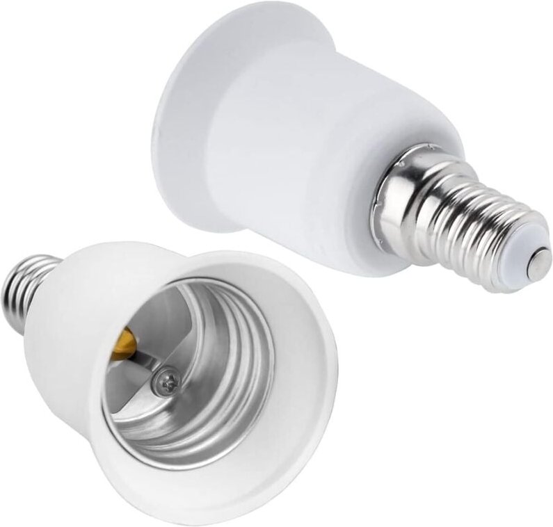 E14-auf-E27-Fassungsadapter, SES-auf-ES-Fassungskonverter, 0–250 V, für E27-Lampen, LED-Lampen, Glühlampen, Halogenlampe...