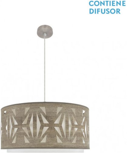 Senko - fabrilamp Pendelleuchte of Holz Farbe Grau/Nickel Modell Katerina Dimmbar