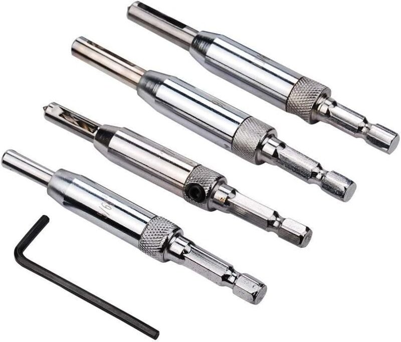 Selbstzentrierender Bohrer von Lntyq Set mit 4 Tischlerwerkzeugen zum Zentrieren von Scharnieren für Tür- und Schranktre...