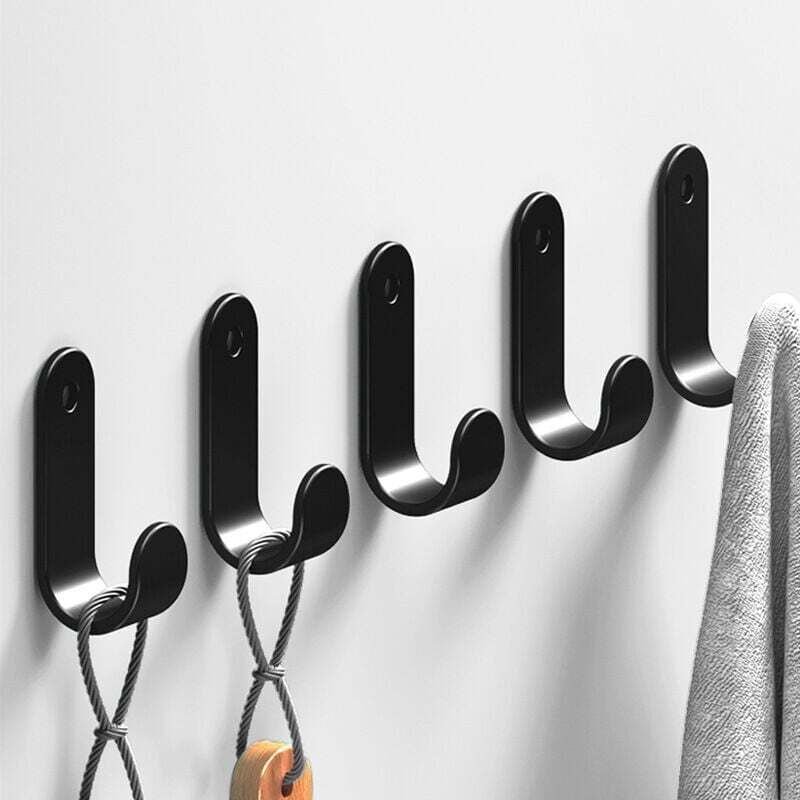 XVX - Selbstklebender Wandhaken, 10 Stück, Wandhaken, schwarzer Klebehaken, selbstklebender Haken aus Edelstahl, selbstk...