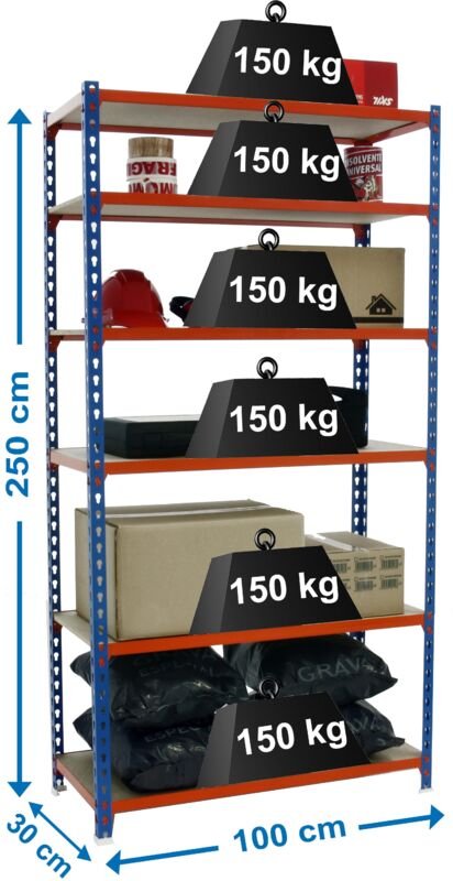 Simonrack Moderne Regal Blau Orange Holz Metall Stabil