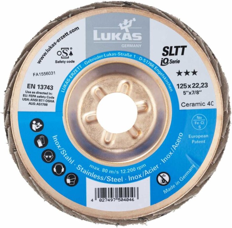 Lukas - A27201250400050A Fächerscheibe sltt Ceramic d. 125 mm Körnung 40 flach ino