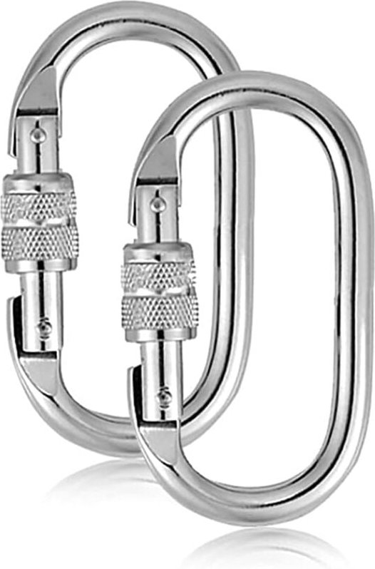 Stück 25 kN Kletterkarabiner, Edelstahl-O-Ring-Verschlusskarabiner mit Schraubverschluss zum Klettern, Abseilen, Hängema...