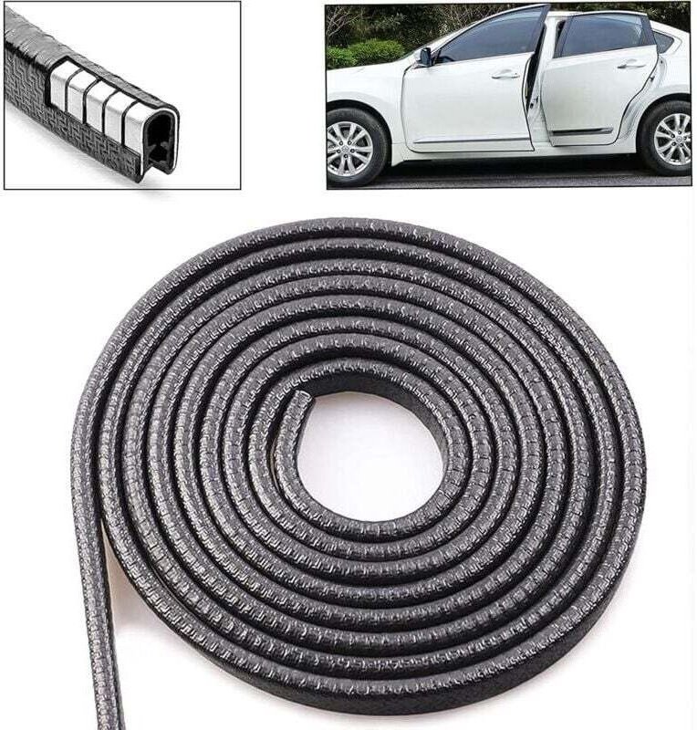 m lange Gummidichtung für Autotüren, Antikollisionsleiste, Kantenschutz für Autotüren und Kofferraumdeckel – Schwarz