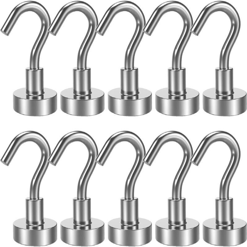 12-teiliges Set Magnethaken mit Neodym-Magneten, Magnethaken, starker Neodym-Magnet mit einer Zugkraft von 5,5 kg