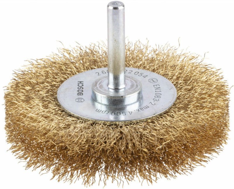 Bosch - Scheibenbürste, Messing, gewellter Draht, 75 mm, 0,2 mm, 16 mm, 4500 u/ min