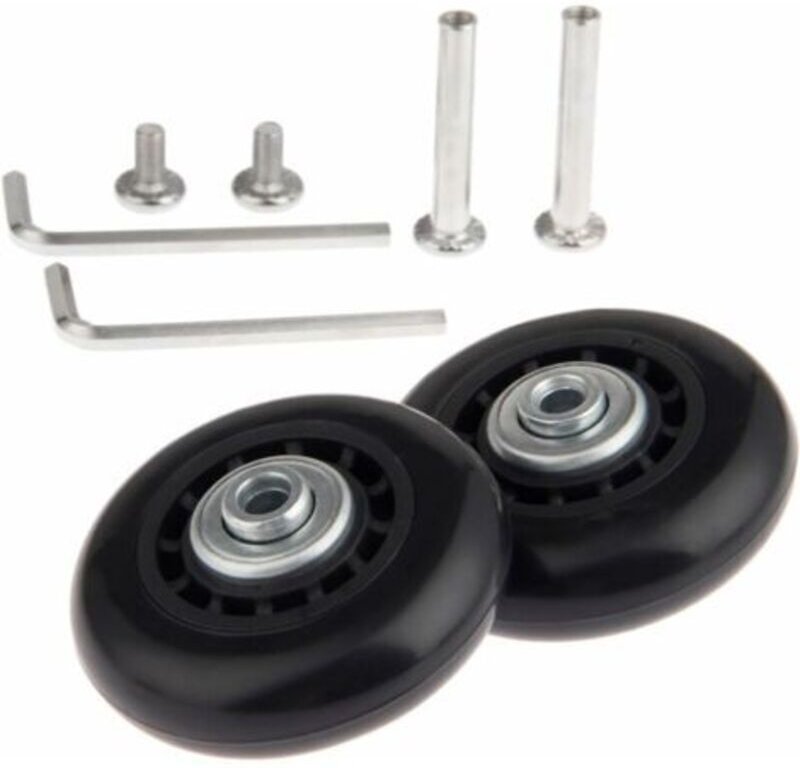 Kofferrollen, Gepäckrollen, Achsen und Lenkrollen, 2 Stück Ersatzrollen mit Kugellagerachsen 64 x 18 mm – Ersatzrollen f...