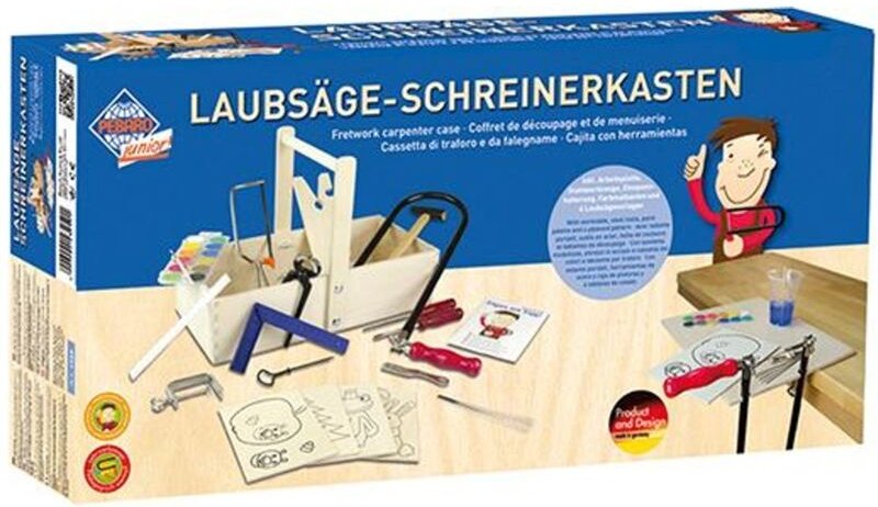 Laubsäge-Schreinerkasten m.Stahlwerkzeugen Bausch