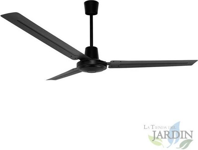 Orbegozo Deckenventilator mit Wandfernbedienung, 3 Metallflügel, schwarz.