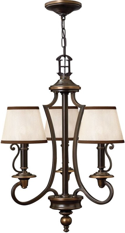 Plymouth - Multi Arm Kronleuchter 3 Light Olde Bronze Finish, E14 - Elstead