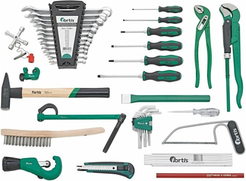 Werkzeugsortiment Sanitär 45-teilig im Rucksack FORTIS