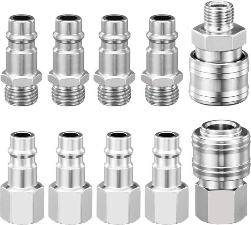 Raccord schnell Pneumatique 1 / 4 " Bsp, 10 Pièces Embout Compresseur Luft Européen, Raccord von Compresseur für Tuyau P...