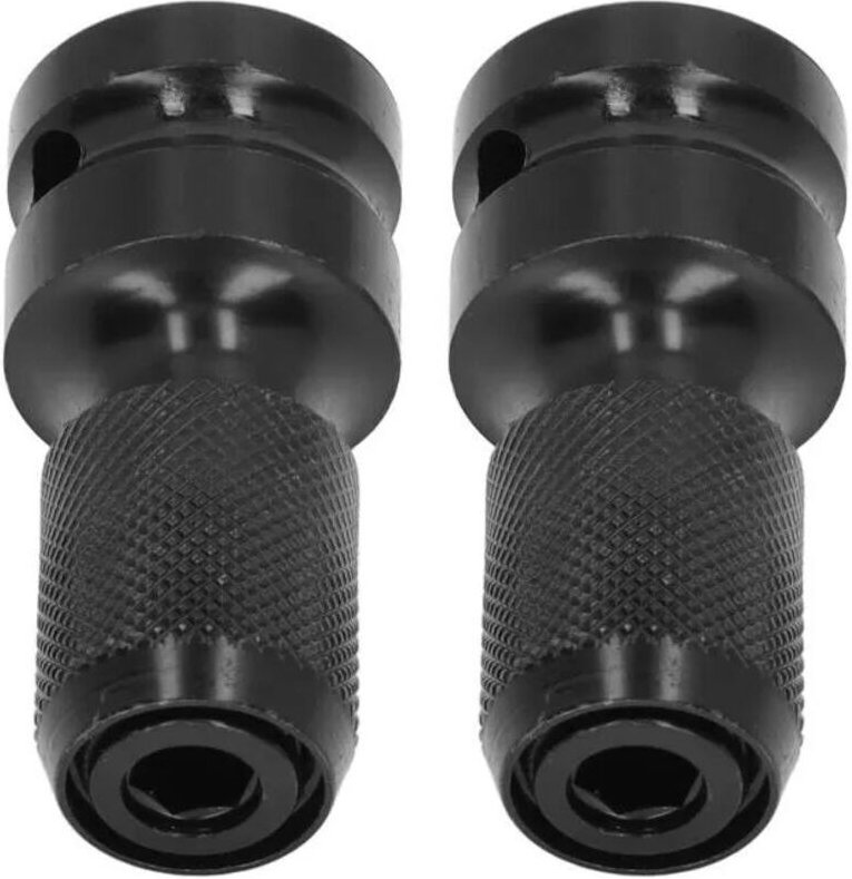 Set mit 2 Steckschlüsseladaptern 1/2" Vierkant auf 1/4" Sechskant, Schnellspannfutter-Konverter für Ratschenschlüssel