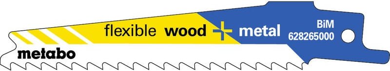 5 Säbelsägeblätter 'flexible wood + metal' 100 x 0,9 mm, BiM, 4 mm/ 6 tpi 5 Stk - Metabo
