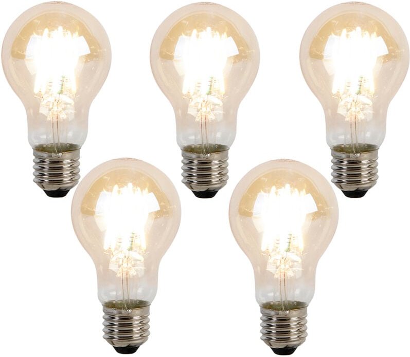 Luedd - 5er Set E27 dimmbare Kelvin LED-Glühbirnen A60 Goldline 8W 806lm 2000-2700K