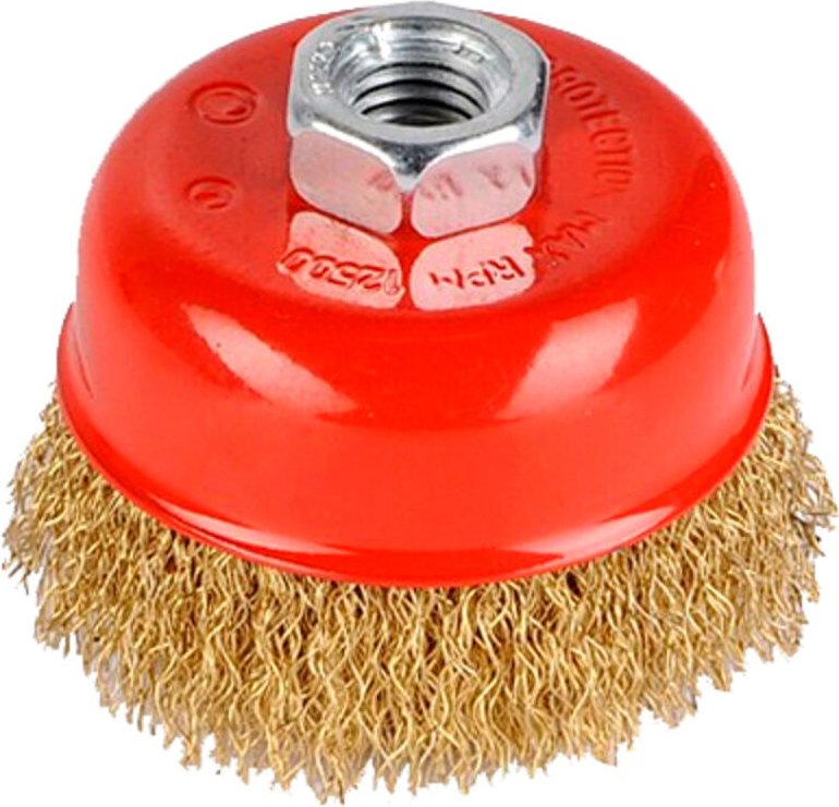 Rotierender Messingdrahtbürstenteller Ø 75 mm für Schleifmaschine Kreator