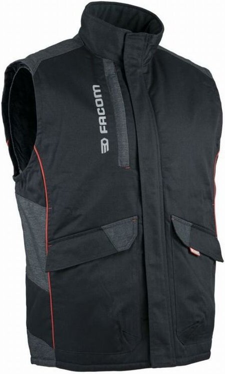 Weste Bodywarmer gesteppt Facom Track Schwarz/Rot Größe l - FXWW5000E-L