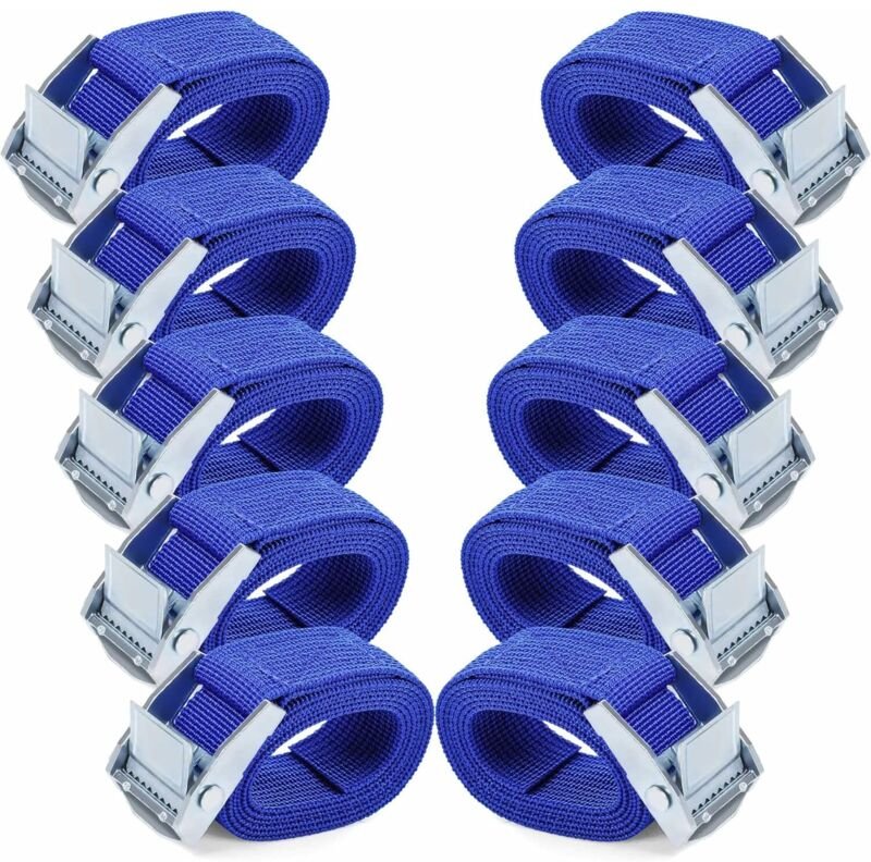 m Spanngurte – 10 Stück Ratschengurte mit Klemmschnallen, rostfreie Legierung, verstellbare Schnellspanngurte zum Transp...
