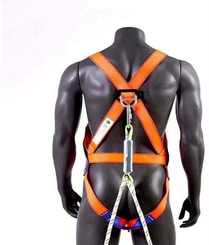 Auffanggurt, XU, 5-Punkt-Sicherheitsgurt-Set, Ganzkörper-Befestigungsgurt mit Doppelhaken-Sicherheitsleine - KZQ