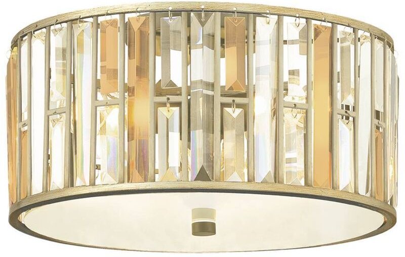 Elstead - Gemma - 3 Light Flush Mount Deckenleuchte Silver Leaf, E27