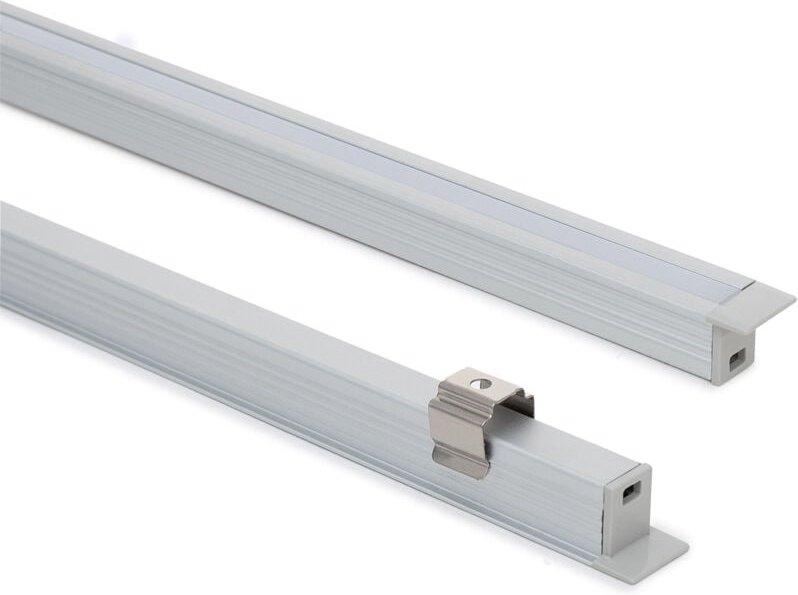 Ledkia - Aluminiumprofil Einbau 2m für led Streifen bis 6mm Aluminium 2 m Transparente