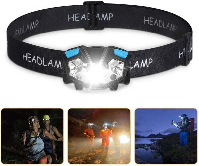 LED-Stirnlampe, 5000 Lumen LED-Arbeitsleuchte, Bewegungssensor-Stirnlampe, wiederaufladbares, wasserdichtes USB-Arbeitsl...