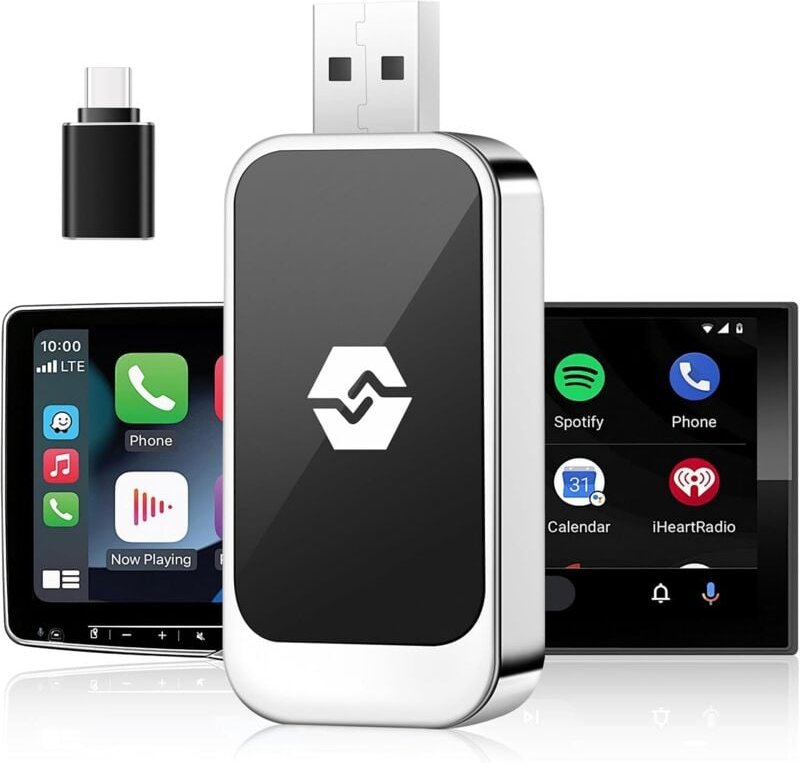 Kabelloser CarPlay-Adapter für iOS und Android, Euakee, der kleinste und schnellste kabellose CarPlay-Adapter, Plug & Pl...