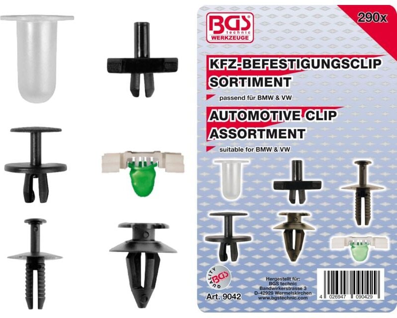 Bgs Technic - Kfz-Befestigungsclip-Sortiment für bmw, vw 290-tlg.